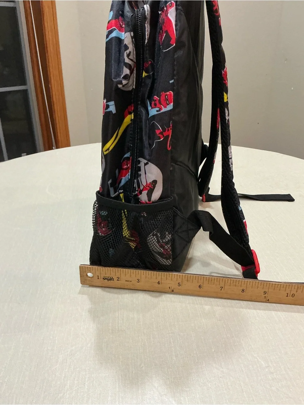 Disney The Incredibles Backpack Black Red All Over Print Kids NWT